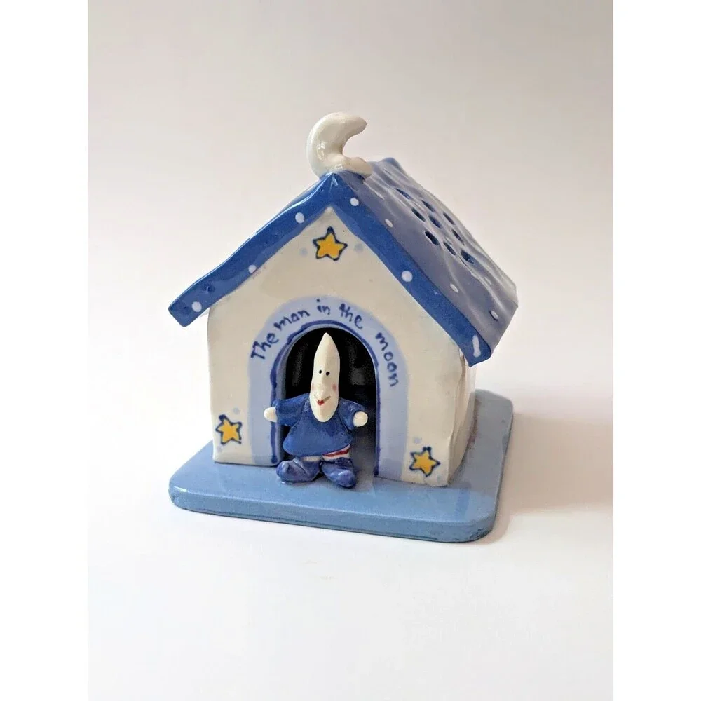 Robin Russell Ceramics Handmade Night Light The Man in the Moon Nursery Kids VTG